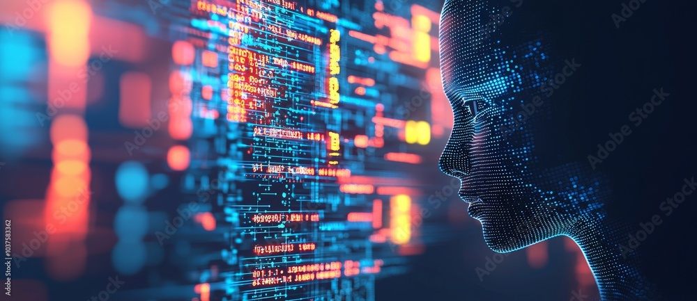 Aufkleber using stock and deep learning technology, businesses display automated data through text.