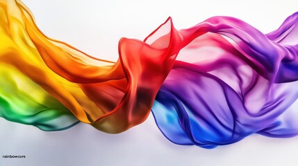 Obraz premium Rainbow Fabric Flowing