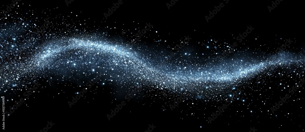Poster Rendering of a futuristic dots background with a dynamic wave in 3D.