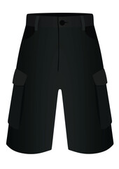 Black  male shorts. vector illustration