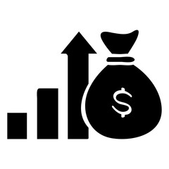 Investment icon in glyph style