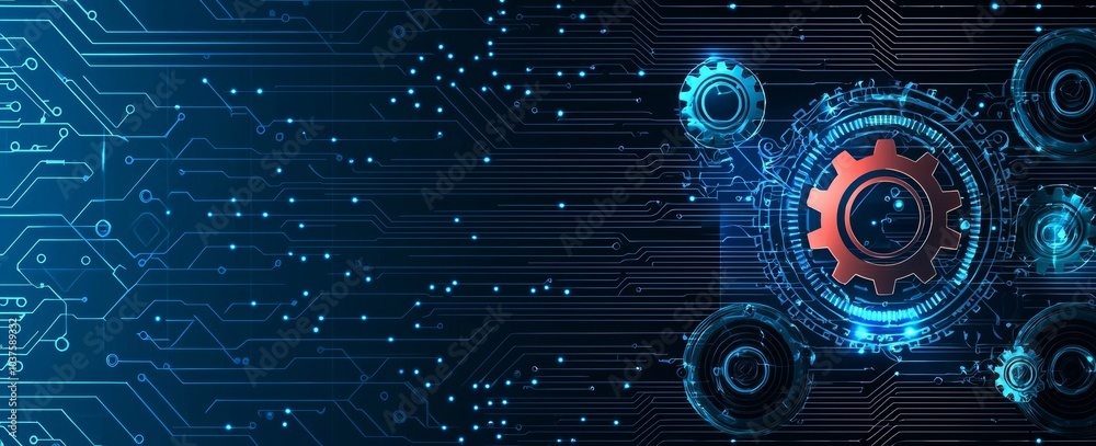 Poster computer code background in an abstract technology concept. illustration in a modern style