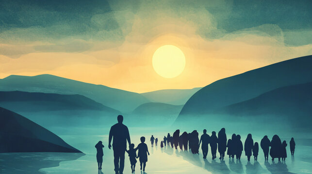 A heartwarming visual depicting the bonds formed between migrants and local residents.