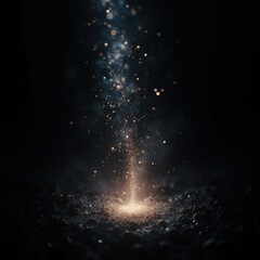 glowing bright lights and sparkles on black canvas