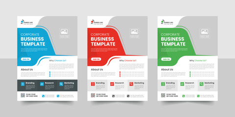 Corporate business flyer cover design Layout, annual report, creative leaflet size A4,abstract business flyer, trendy template, company flier with editable vector bundle