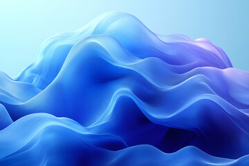 Fototapeta premium A vibrant, abstract representation of undulating waves in shades of blue and purple, evoking a sense of fluidity and tranquility.