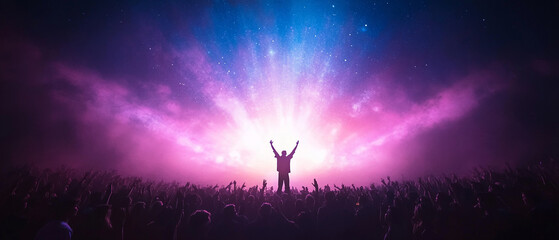 Elegant piano performance under cascading lights