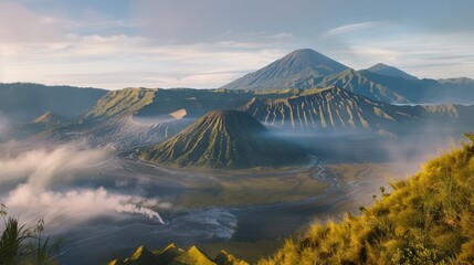 Naklejka premium Volcanic Landscape in Indonesia