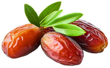 Plump dates as fruit display, isolated sweet snack with tropical flair, Arabic and exotic brown tones, dry yet succulent golden rich texture
