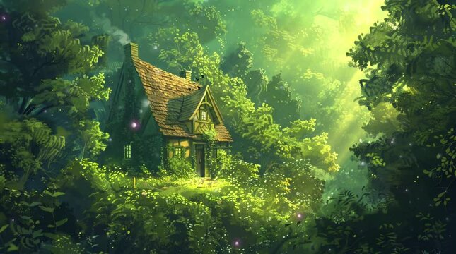 Secluded house surrounded by lush jungle greenery, hidden tropical paradise in nature
Seamless looping 4k time-lapse virtual video animation Generated AI