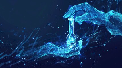 Fototapeta premium Smiling hand holding a test tube'