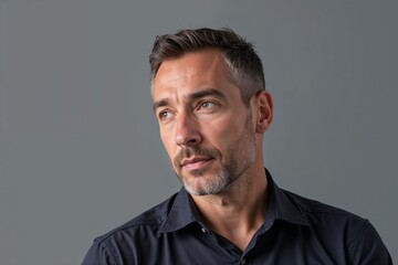 Fototapeta premium man portrait on gray background