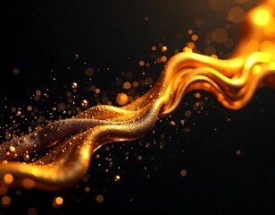 Black and gold 3D background abstract.