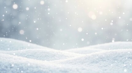 Snow falling in a coniferous forest creating a winter wonderland