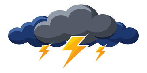 A cartoon illustration of a stormy sky with dark clouds and lightning bolts. Perfect for weather-related designs, educational materials, or adding a dramatic touch to your projects.
