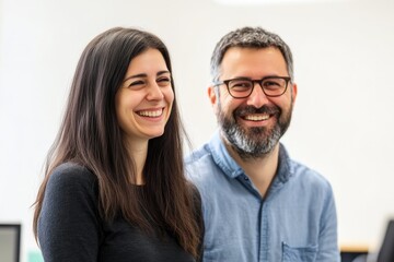 Obraz premium Close-Up of Colleagues Enjoying Each Other's Company