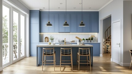 kitchen decor aesthetic kitchen design blue and white themed wall