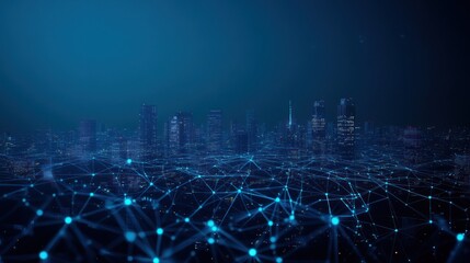 Cityscape with Network Connections