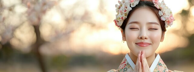 Lunar celebration: Koreans in joyful celebration of Seollal, capturing vibrant traditions, communal harmony, essence of family reunions during festive period, honoring arrival of the New Year.