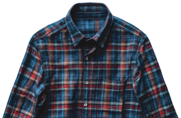 Crisp plaid button down shirt stands isolated showcasing casual fashion with timeless style in checkered pattern classic clothes design, featuring trendy stylish cotton textile fabric