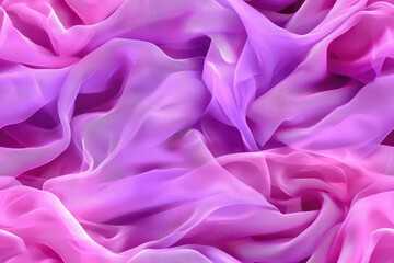 Obraz premium A seamless pattern featuring lightweight chiffon fabric in shades of pink and purple, with a flowing and airy appearance, creating a delicate and elegant background ideal for decorative, fashion, and