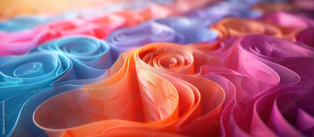 Poster abstract colorful fabric with swirls.