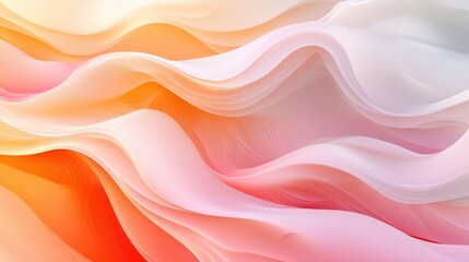 Obraz premium A gentle flow of pastel hues creates a serene atmosphere with wavy shapes blending in a warm and inviting abstract design