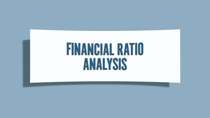 Financial Ratio Analysis.. A card isolated on blue background.