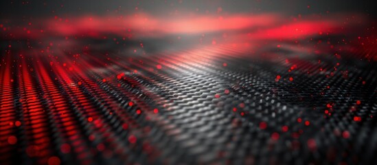 Abstract background with dark grey and red colors and a red spotlight on a textured surface.