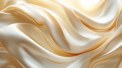 Fototapeta premium Elegant 3D abstract design with flowing shapes in champagne gold and ivory creating a luxurious ambiance and refined visual experience