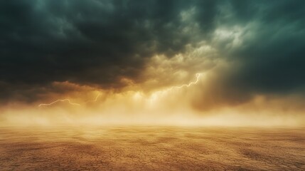 Obraz premium Dust background copy space mockup, Cinematic still shot extreme sand storm is coming Sandstorm in the desert