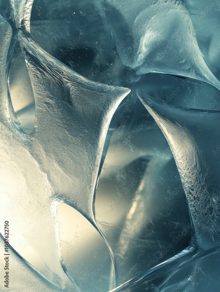 Aufkleber Frosty patterns elegantly form unique shapes on glass, creating a mesmerizing display of nature's artistry during winter. Generative AI