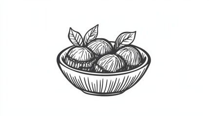 Minimalist Brigadeiro Brazil Doodle Tattoo on White Background