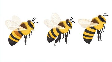 Sweet Bienenstich Germany Clipart Set - 4 Simple Colorful Designs on White Background