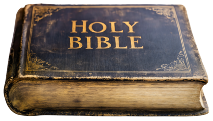 Sacred ancient bible holy, venerable isolated antique old, timeless scripture retro vintage, reverent Christian religion God, historical spiritual manuscript