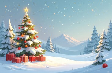 Obraz premium Pastel Christmas background, beautiful Christmas greeting card 
