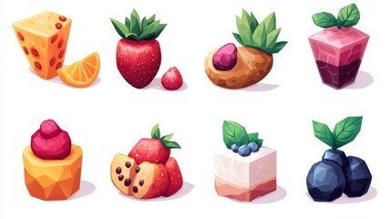 Whimsical Low Poly Game Assets: Trifle United Kingdom Divider Icons