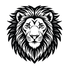 Obraz premium Lion head silhouette on white background