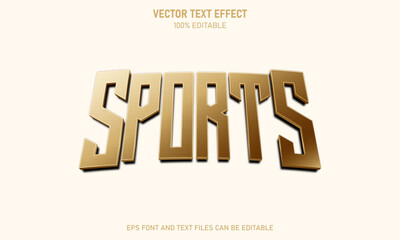Sport 3d style gold editable text effect