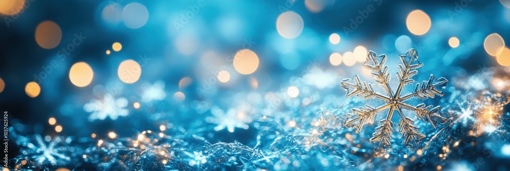 Fototapete delicate snowflakes shimmer in the soft winter light, creating a tranquil and enchanting atmosphere 