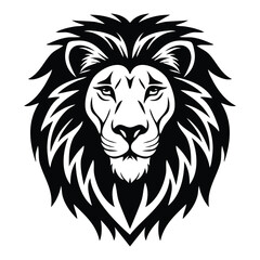 Obraz premium Lion head silhouette on white background
