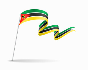 Mozambique flag wavy background layout. Vector illustration.