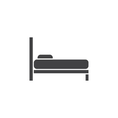 Bed icon Flat simple outline set