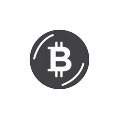 Bitcoin Icon Flat simple outline set