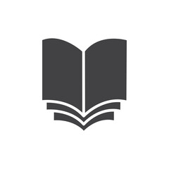 Book open icon Flat simple outline set