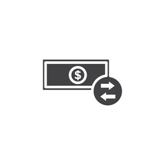 Cash flow icon Flat simple outline set