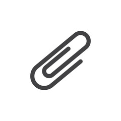 Clip icon Flat simple outline set