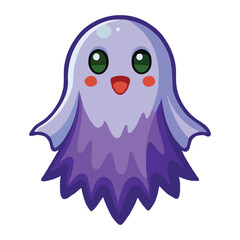 Obraz premium A flat-color cartoon character of ghost vector clipart on white background