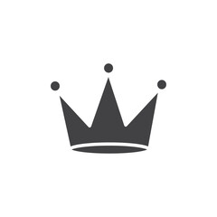 Crown icon Flat simple outline set