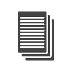 Documents icon Flat simple outline set